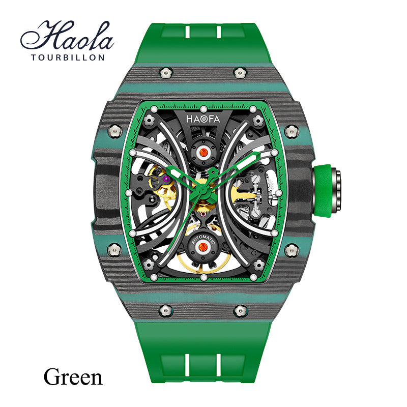 Haofa Men Skeleton Automatic watch NTPT Carbon Fiber Bezel Super luminous 80 hours power 1909