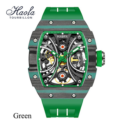 Haofa Men Skeleton Automatic watch NTPT Carbon Fiber Bezel Super luminous 80 hours power 1909