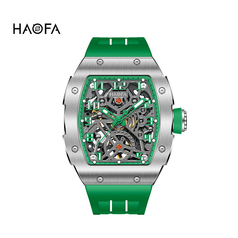 HAOFA 1923A Big Number Maze Skeleton Stainless Steel Automatic Watch