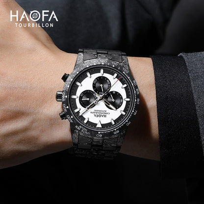 HAOFA 2366-1 Full Carbon Fiber Automatic Chronograph Movement Screw-in crown Watch