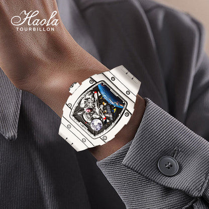 HAOFA Carbon Fibre Automatic 3D Spaceship Watch 1986