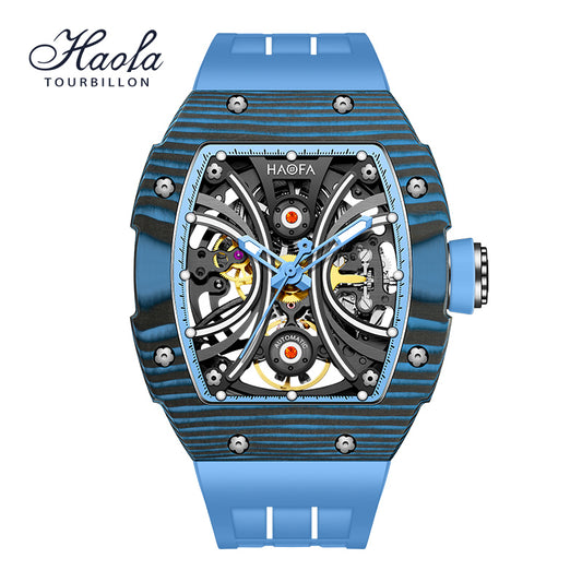 Haofa Men Skeleton Automatic watch NTPT Carbon Fiber Bezel Super luminous 80 hours power 1909