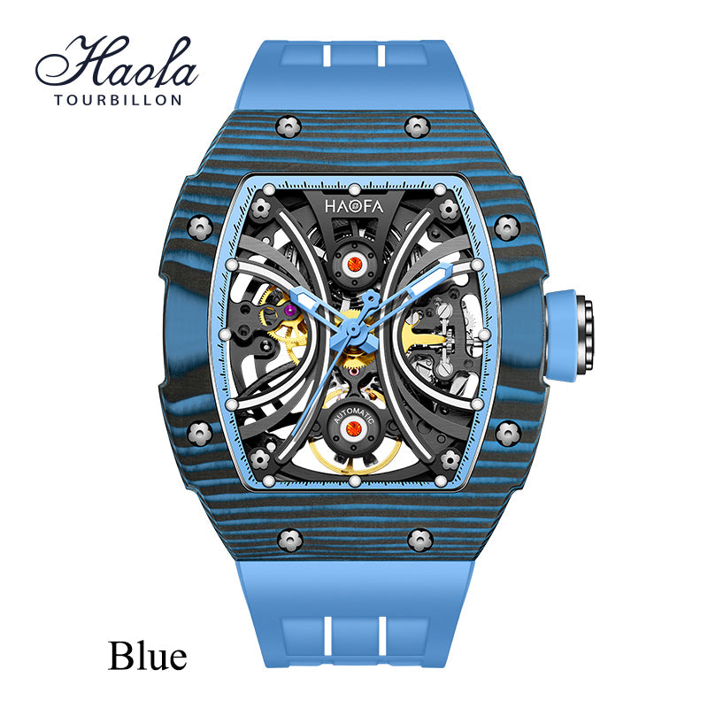 Haofa Men Skeleton Automatic watch NTPT Carbon Fiber Bezel Super luminous 80 hours power 1909