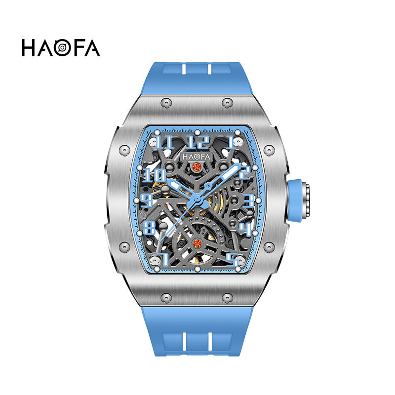 HAOFA 1923A Big Number Maze Skeleton Stainless Steel Automatic Watch