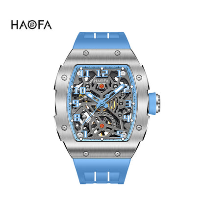 HAOFA 1923A Big Number Maze Skeleton Stainless Steel Automatic Watch