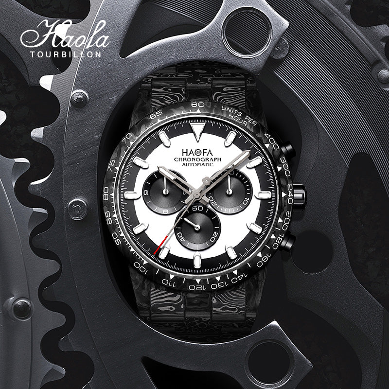 HAOFA 2366-1 Full Carbon Fiber Automatic Chronograph Movement Screw-in crown Watch