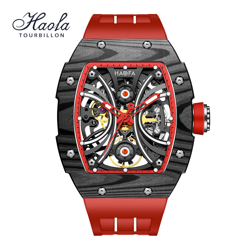 Haofa Men Skeleton Automatic watch NTPT Carbon Fiber Bezel Super luminous 80 hours power 1909