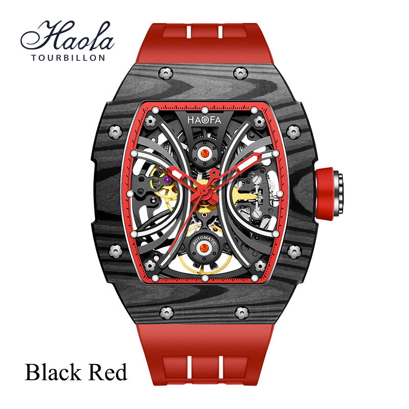 Haofa Men Skeleton Automatic watch NTPT Carbon Fiber Bezel Super luminous 80 hours power 1909