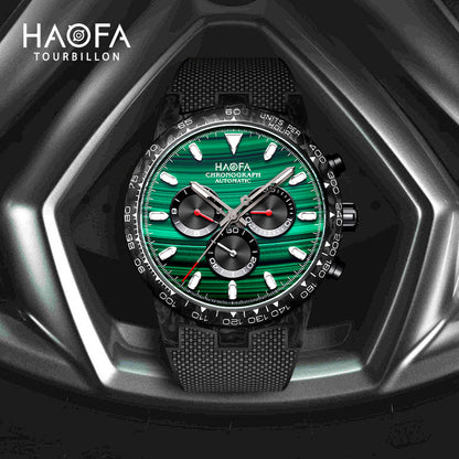 HAOFA Chronograph Movement Full Carbon Fiber Automatic Screw-in crown Watch  2366