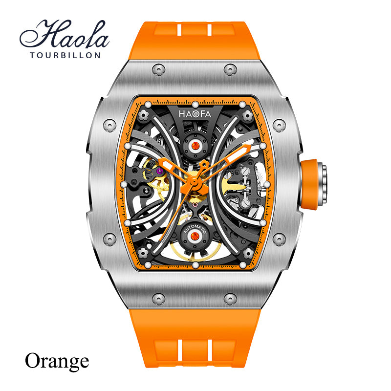 Haofa 1909A Stainless Steel Case Skeleton Automatic Watch Super Luminous 80 hours power