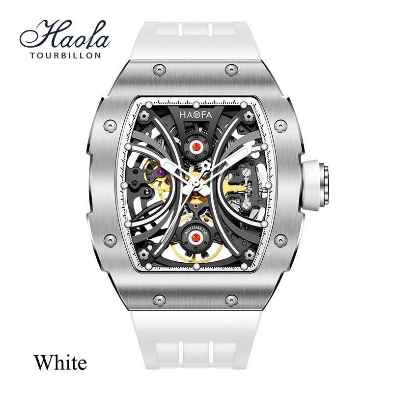 Haofa 1909A Stainless Steel Case Skeleton Automatic Watch Super Luminous 80 hours power