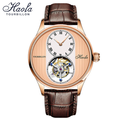 HAOFA 1025 Yacht Teak Wood Grain Craft Tourbillon Watch