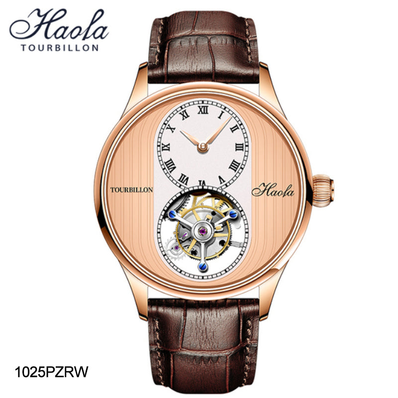 HAOFA 1025 Yacht Teak Wood Grain Craft Tourbillon Watch