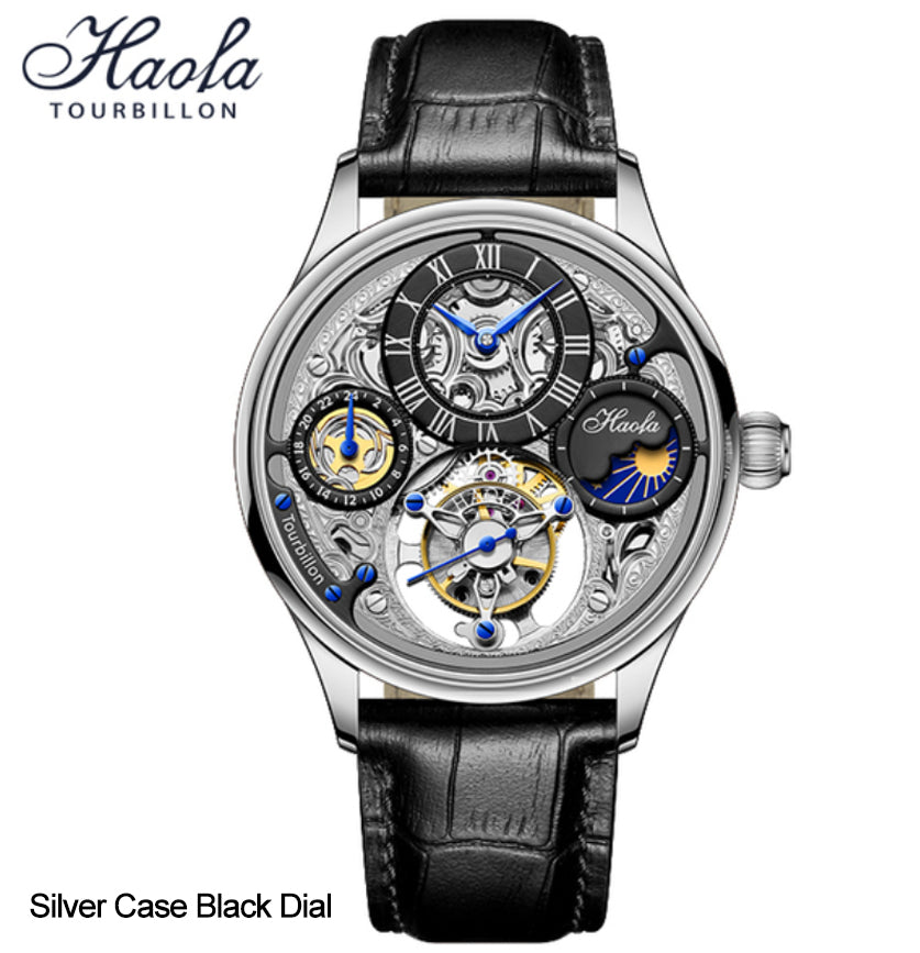 Haofa  GMT Day And Night  Tourbillon Movement Watch 1035 top finish case