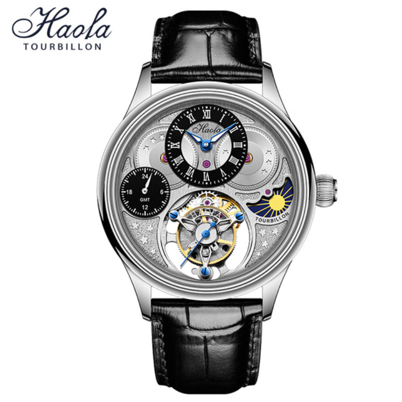 Haofa Luxury GMT Sapphire Tourbillon Watch Day And Night 1036-1