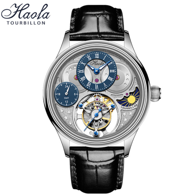 Haofa Luxury GMT Sapphire Tourbillon Watch Day And Night 1036-1