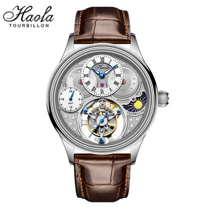 Haofa Luxury GMT Sapphire Tourbillon Watch Day And Night 1036-1