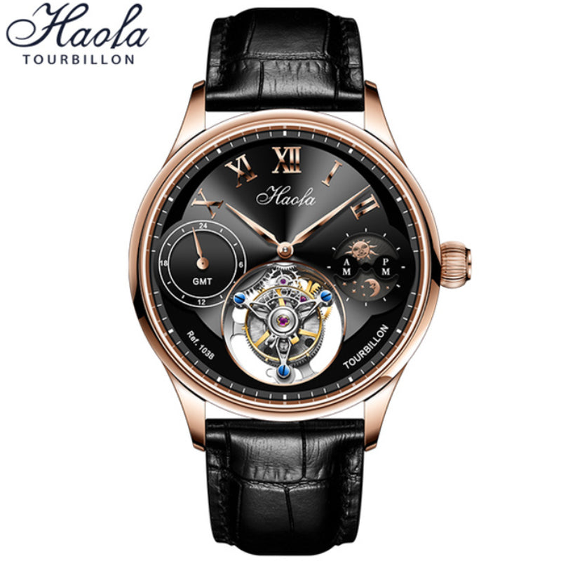 Haofa Luxury Tourbillon GMT Moonphase Watch 1038