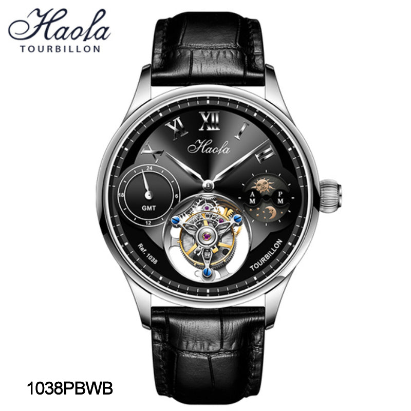 Haofa Luxury Tourbillon GMT Moonphase Watch 1038