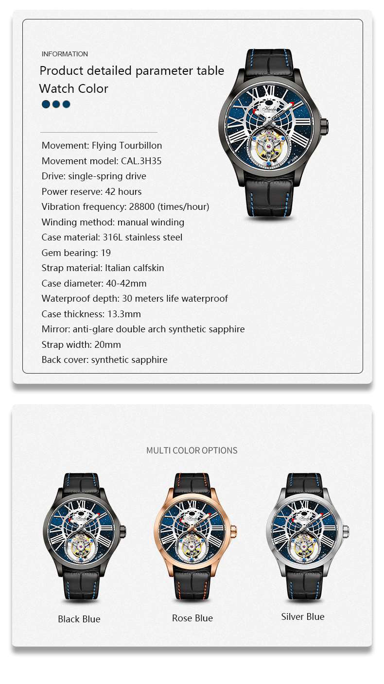 Haofa Skeleton Tourbillon Movement Watch 1089