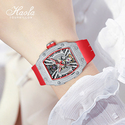 HAOFA Middle Size Automatic Movement watch Crystal bezel and side 60 hours power 50M Waterproof  1907L