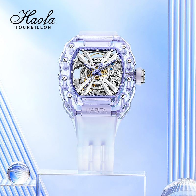 HAOFA Middle Size ultra thin K9 Crystal Automatic Watch