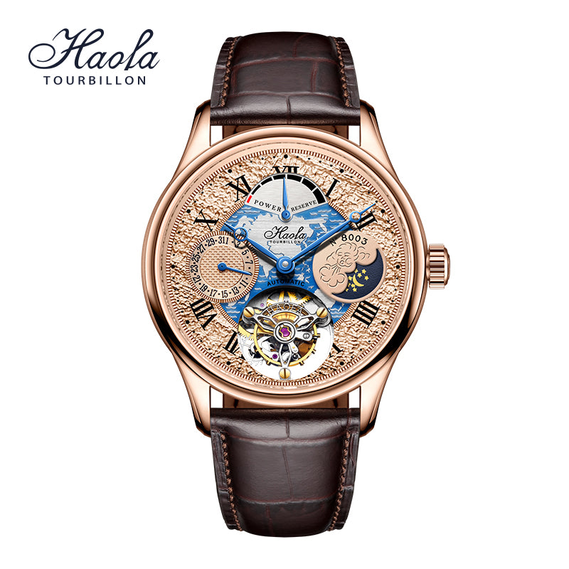 Haofa Date Display Tourbillon Watch Day And Night 8003