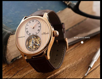 HAOFA 1025 Yacht Teak Wood Grain Craft Tourbillon Watch