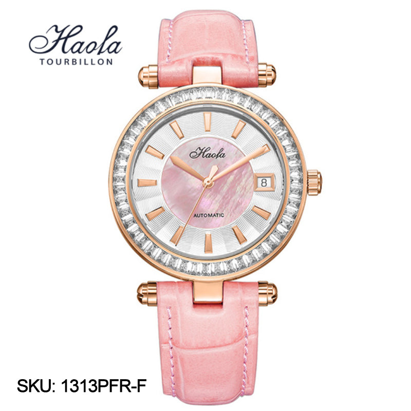 Haofa Automatic Movement Women Watch Pearl Shell Dial Date Ladies Watch 1313