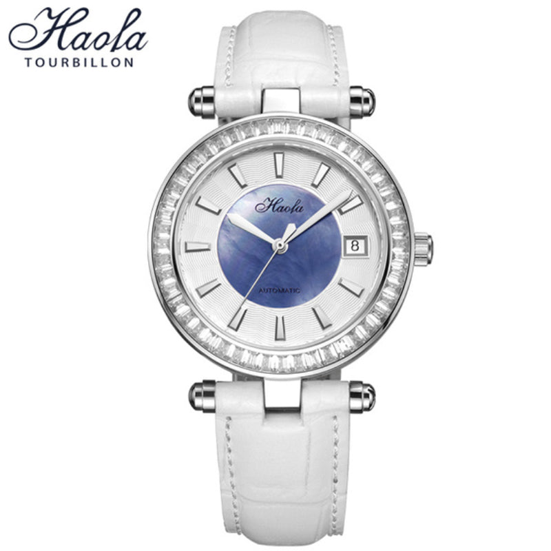 Haofa Automatic Movement Women Watch Pearl Shell Dial Date Ladies Watch 1313