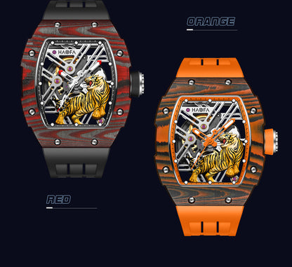 HAOFA 3D Tiger Automatic Carbon fibre Watch model 1973