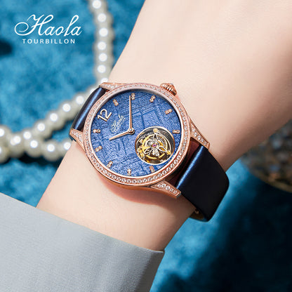 Haofa women lady Tourbillon watches luxury Sapphire  wrist watch 1809