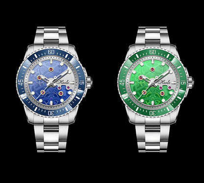 HAOFA Sport ceramic bezel automatic watches waterproof transparent Skeleton Movement