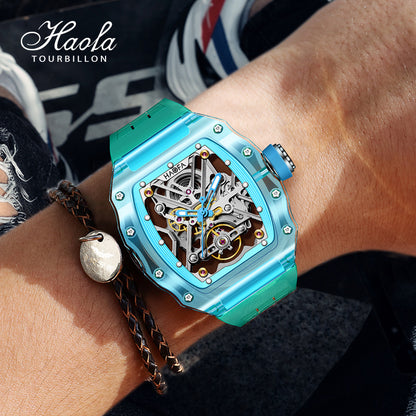 HAOFA Colorful Crystal Case Automatic Watch 72H Power Model 2203