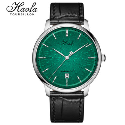 Haofa Ultra-thin Automatic Movement Date Bark Grain Gradient Dial Watch 1608