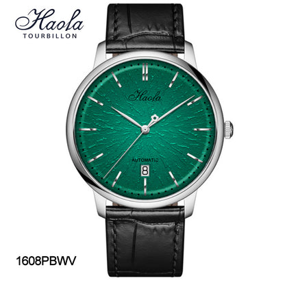 Haofa Ultra-thin Automatic Movement Date Bark Grain Gradient Dial Watch 1608