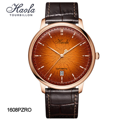 Haofa Ultra-thin Automatic Movement Date Bark Grain Gradient Dial Watch 1608