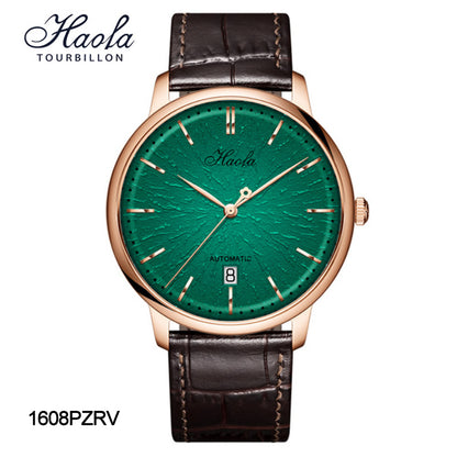 Haofa Ultra-thin Automatic Movement Date Bark Grain Gradient Dial Watch 1608