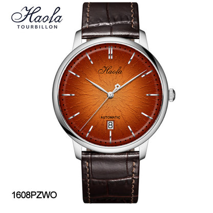 Haofa Ultra-thin Automatic Movement Date Bark Grain Gradient Dial Watch 1608