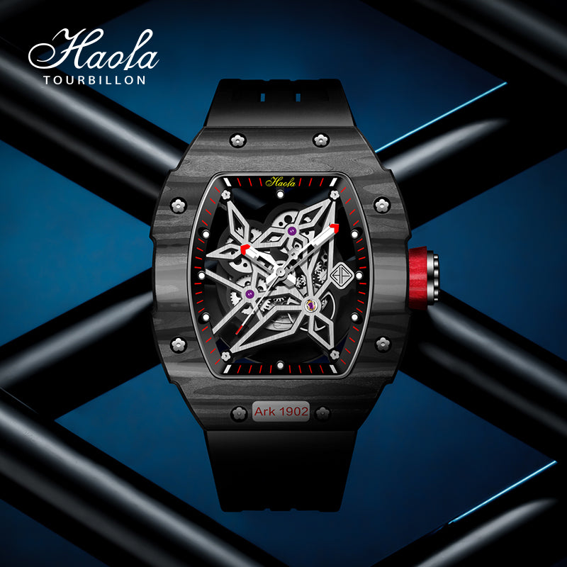 HAOFA Skeleton Carbon Fiber Automatic Watch 1902