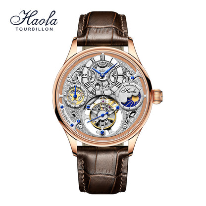 Haofa  GMT Day And Night  Tourbillon Movement Watch 1035 top finish case