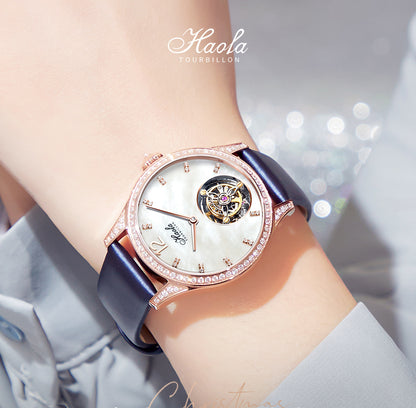 Haofa women lady Tourbillon watches luxury Sapphire  wrist watch 1809