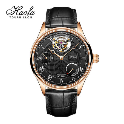 HAOFA 12'clock Power Reserve Display Automatic Tourbillon Watch 8001