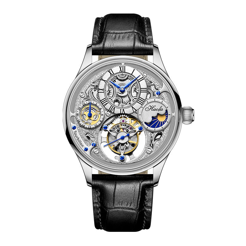 Haofa  GMT Day And Night  Tourbillon Movement Watch 1035 top finish case