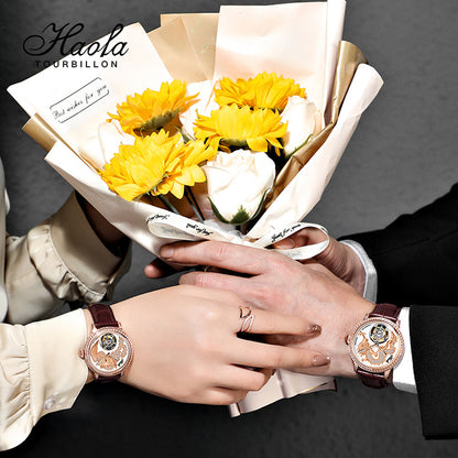 Haofa Luxury Couple Tourbillon Watches Men And Women