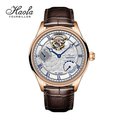 HAOFA 12'clock Power Reserve Display Automatic Tourbillon Watch 8001