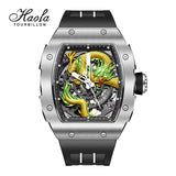HAOFA 3D Dragon Automatic 80 hours power Stainless steel 50M  waterproof Sapphire mirror