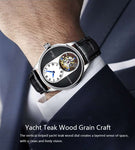 HAOFA 1025 Yacht Teak Wood Grain Craft Tourbillon Watch