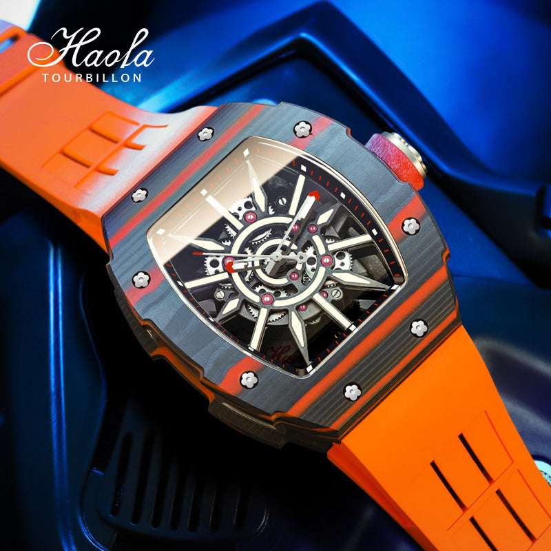 HAOFA 1905 Carbon Fiber  Bezel Titanium Magnesium Alloy Case Super Luminous Mechanical Watch