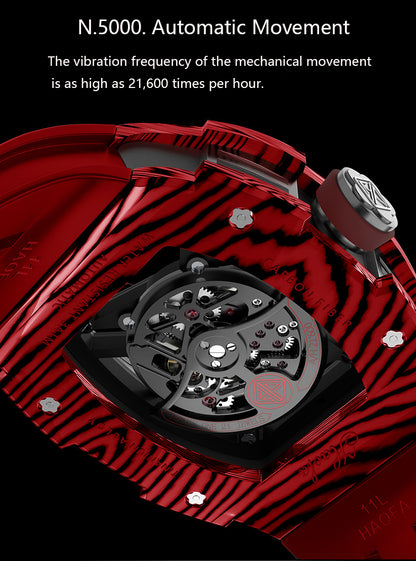 HAOFA Skeleton Carbon Fiber Automatic Watch 1902